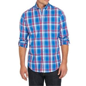 NWT*** Crown & Ivy Poplin Plaid Slim Shirt